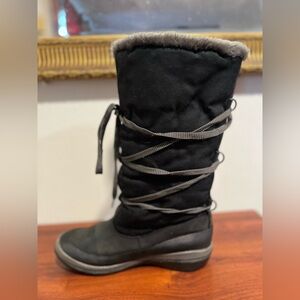 Timberland Nylon Suede Lace-up faux fur lining black Snow Boots size 9